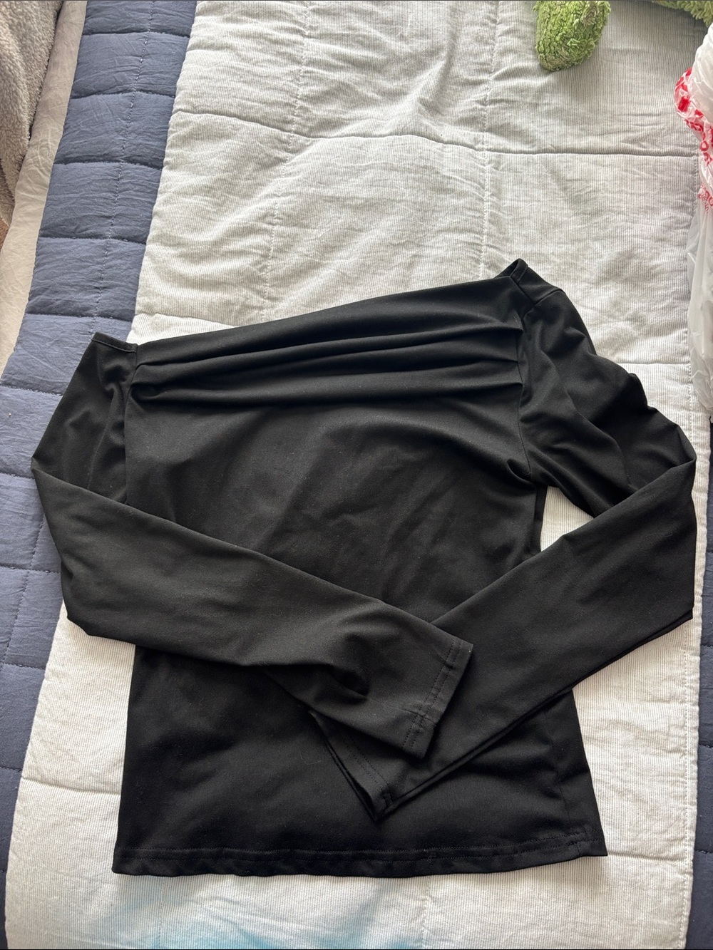 Black Long-Sleeve Off-Shoulder Top - Women